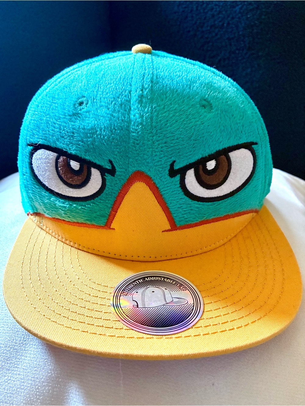 Vintage Disney Phineas and Ferb "Where's Perry?" Fuzzy SnapBack Hat